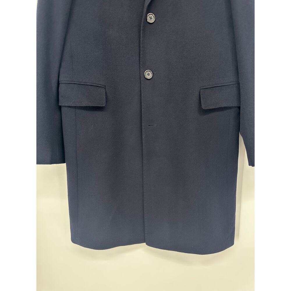 Saks Fifth Avenue Men’s Overcoat Loro Piana Wool Cashmere Coat 40L Navy Blue - Picture 5 of 14